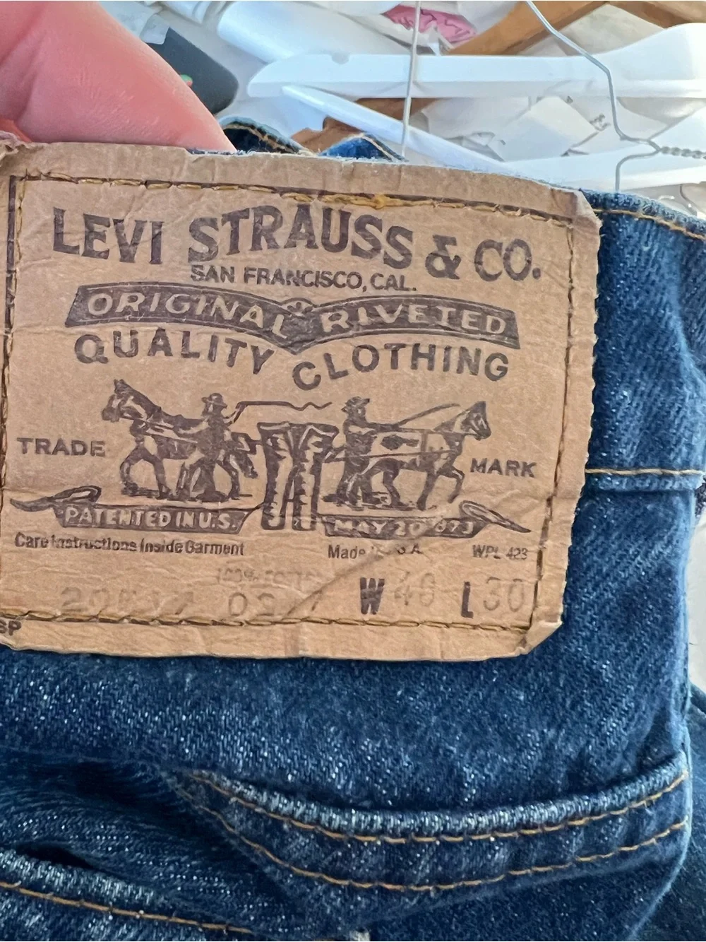 VTG 80s Levi's 517 Orange Tab Bootcut Blue Jeans Men’s 40x30 Made in USA